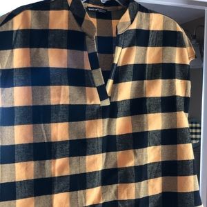 Plaid pullover blouse